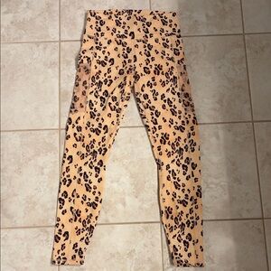 Fabletics Animal Print Leggings - Tan and Black